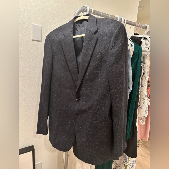 Armani Collezioni Dark Navy Lana Virgin Wool Blazer